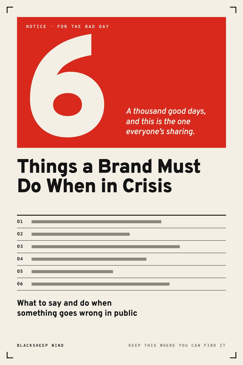 The cover of 6 Things a Brand Must Do When in Crisis.